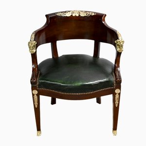 Directoire Style Cuba Mahogany Desk Chair, Early 19th Century