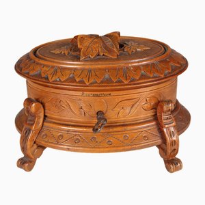 Jewelry Box in Carved Wood, France, 1910s