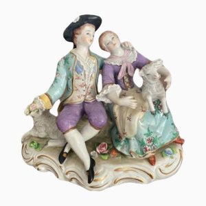 Victorian Porcelain Continental Group Figurine, 1890