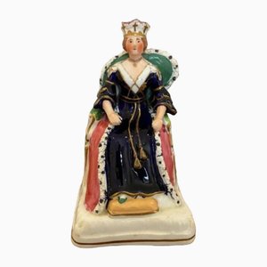 Antique Royal Portrait Figure of Queen Victoria from Staffordshire, 1870