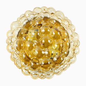 Large Amber Bubble Glass Flush Mount attributed to Helena Tynell for Limburg, Germany, 1960s