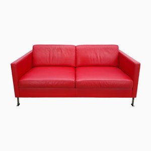 DS 118 Zwei-Sitzer Sofa aus rotem Leder von De Sede