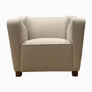 Art Deco Beech & Fabric Armchair
