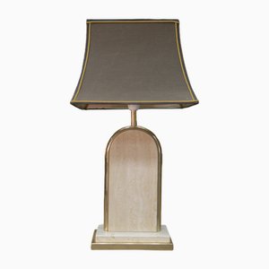 Vintage Brass and Travertine Table Lamp, 1970s