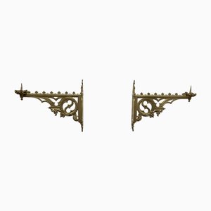 19th Century French Gothic Wall Candleholders, Set of 2