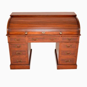 Antique Roll Top Pedestal Desk from Waring & Gillows, 1890s