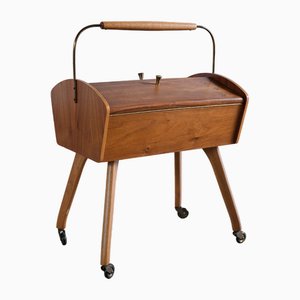 Vintage Wooden Sewing Cart