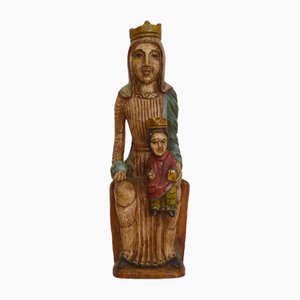 Our Lady of Meritxell Statue aus polychromem Holz