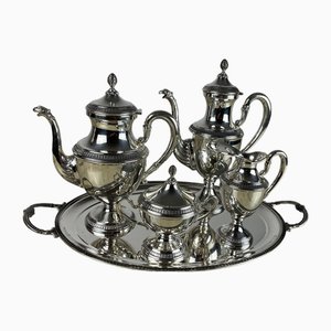 Empire Style Silver Tea or Coffee Service, Italy, 1980s, Set of 5