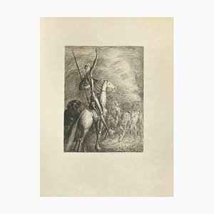 Wladyslaw Jahl, Don Quichotte à la bataille, Eau-forte, 1951