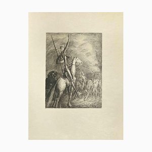 Wladyslaw Jahl, Don Quijote On Battle, grabado, 1951