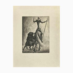 Wladyslaw Jahl, Don Quijote y Sancho, grabado, 1951