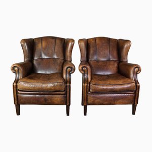 Vintage Leather Armchairs, Set of 2