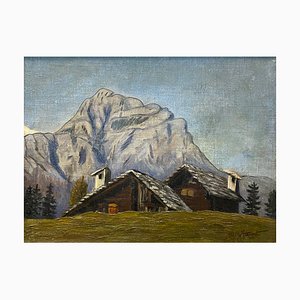 Swiss Chalets, 1927, Olio su tela, con cornice