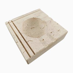Mid-Century Travertine Ashtray in the style of Fratelli Mannelli, Italy, 1970s