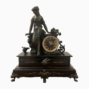 Grande Horloge de Cheminée Victorienne Antique, 1860s
