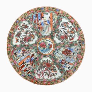 Große antike chinesische Kanton-Ladeplatte, 1900er
