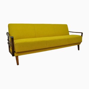 Gelbes Sofa mit Ausklappbarer Funktion, 1960er