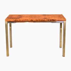 French Burl Elm Console Table, 1970s