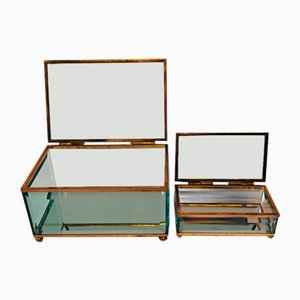Vintage Glass Boxes from Fontana Arte, 1940s, Set of 2