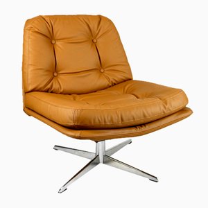 Camel Brown Natural Leather Swivel Chair, Denmark