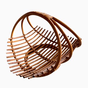 Vintage Round Bamboo Basket