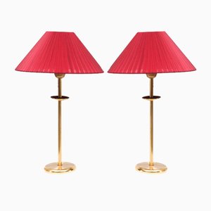 Vintage Brass Table Lamps, 1970s, Set of 2