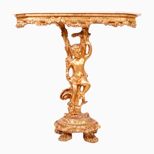 Table Console de Style Rococo avec Plateau en Marbre, Italie
