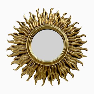 Mid-Century French Sunburst Mirror in Gold, 1950s