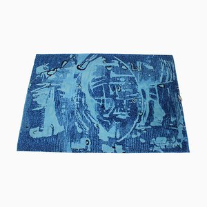 Handmade Abstract Art Design Wool Rug in style of Kybal, 1960s