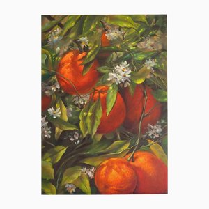 Elena Mardashova, naranjas, pintura al óleo, 2023