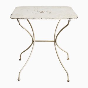 Table de Café Pliante Antique Blanche, France, 1920s