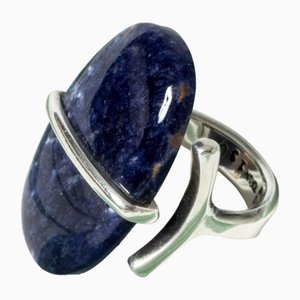 Silver and Lapiz Lazuli Ring by Torun Bülow-Hübe, 1960s