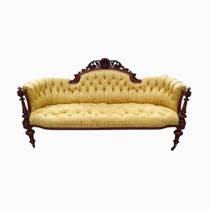 Viktorianisches Sofa mit Gestell aus Nussholz