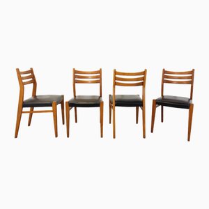 Skandinavische Vintage Stühle aus Holz & Skai, 1960er