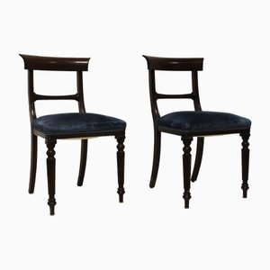 Chaises Victoriennes Vintage en Noyer Foncé, Set de 2