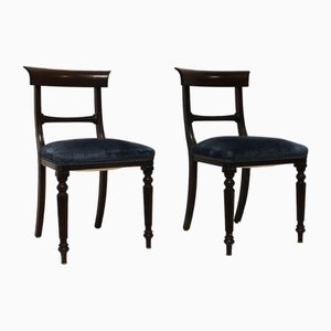 Set of Vintage Victorian Dark Walnut Chairs
