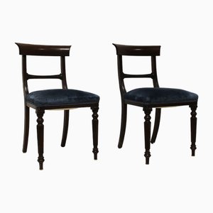 Viktorianische Vintage Stühle aus dunklem Nussholz, 2er Set