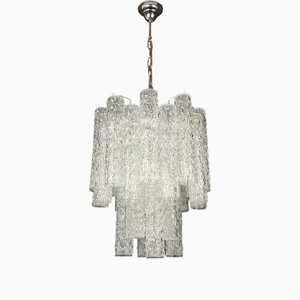 Lámpara de araña Tronchi Mid-Century de cristal de Murano de Toni Zuccheri para Venini, Italia, años 60