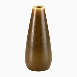 Ochre Hares Fur Glaze Model 1166 Vase by Palshus, Denmark, 1960s