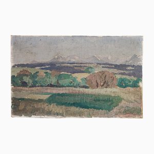 Henri Vincent Gillard, Chaîne de montagnes, Olio su tela