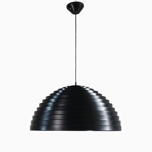 Lampada da soffitto Step in metallo laccato nero di Martinelli Luce, anni '70