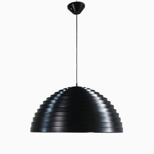 Lámpara de techo Step de metal lacado en negro de Martinelli Luce, años 70