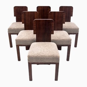 Art Deco Chairs, Poland, 1940s, Set of 6