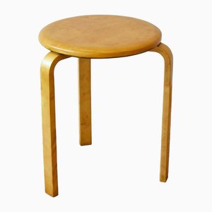 Birch Bentwood Stackable E60 Pascoe Stool by Alvar Aalto for Artek, 1960s