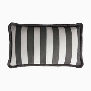 Striped Outdoor Happy Cushion Cover with Fringes from Lo Decor