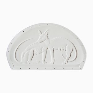 Relief Négatif en Porcelaine Lithophane et Os des Loups de Rome par Ilona Romule