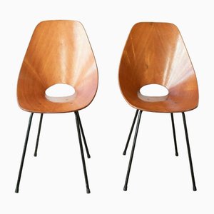 Chaises Medea Mid-Century en Noyer par Vittorio Nobili pour Fratelli Tagliabue, Italie, Set de 2