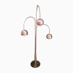 Three-Light Floor Lamp in Brass