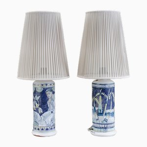 Schwedische Lampen aus Keramik von Marian Zawadzki für Tilgmans, 1950er, 2er Set